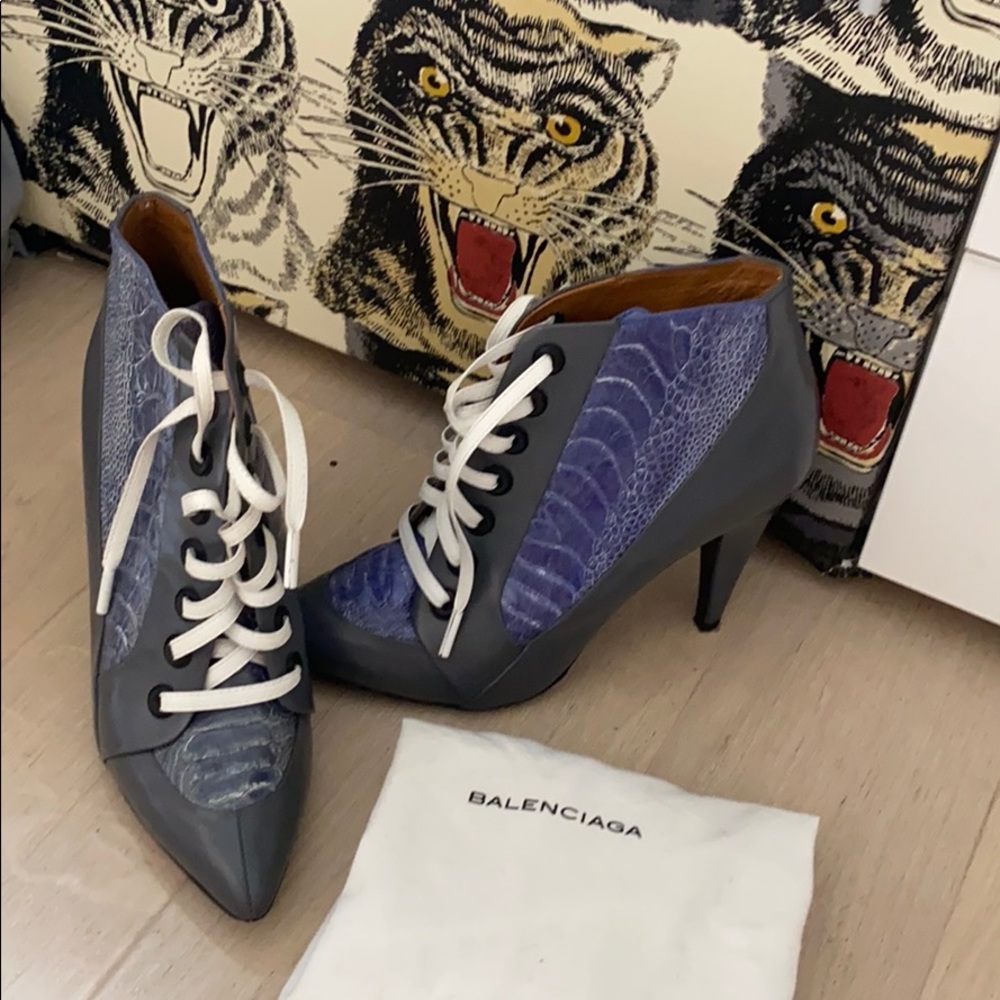 Balenciaga runway croc ankle boots